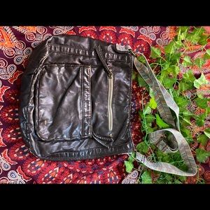 Brown school crossbody book bag